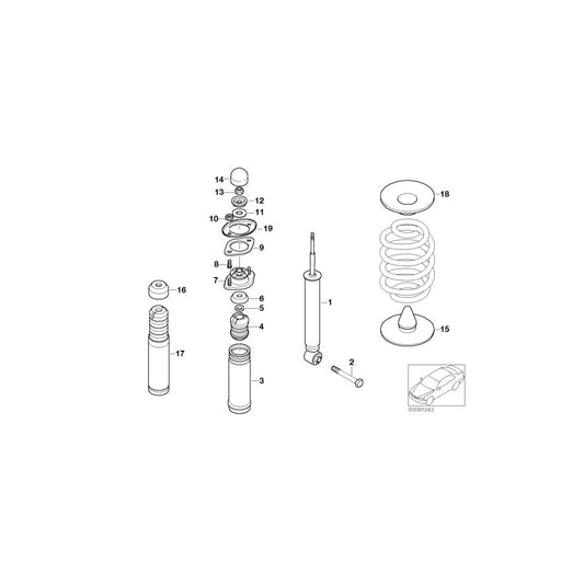 Genuine BMW 33522282100 E46 Shock Absorber, Rear (Inc. 330Cd, 320Ci & 323Ci) | ML Performance UK Car Parts