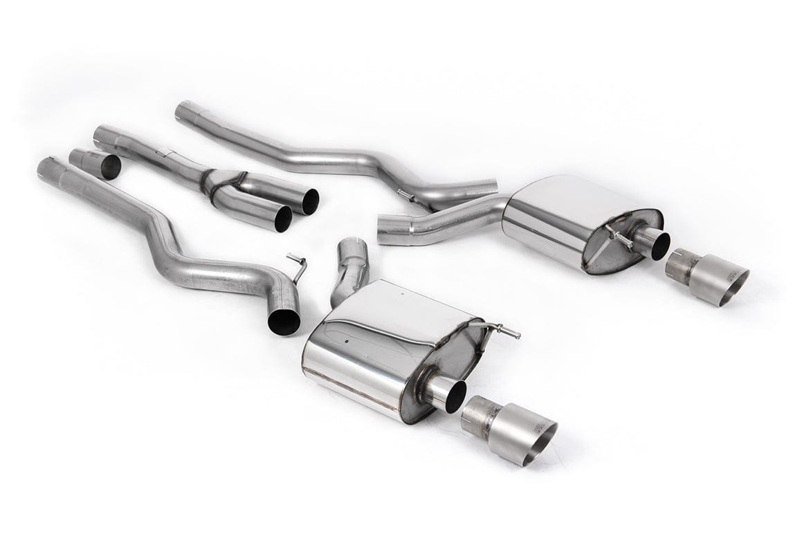 MillTek SSXFD222 Ford Mustang Dual Outlet Non-Resonated Cat-Back Exhaust with GT-100 Titanium Trims