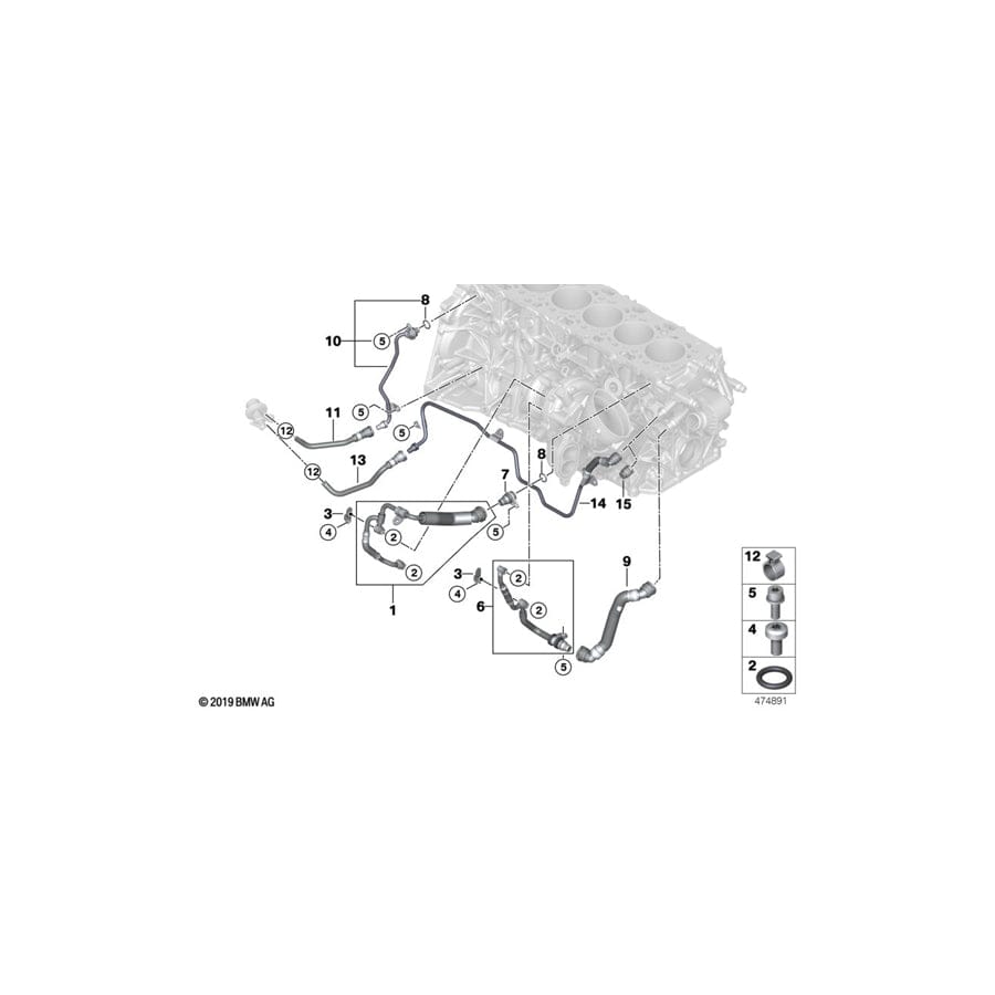 Genuine BMW 11538575755 G12 G06 G05 Line F.Cylind.Head Exhaust Turbocharger (Inc. X6 M50dX, X5 M50dX & M550dX) | ML Performance UK Car Parts