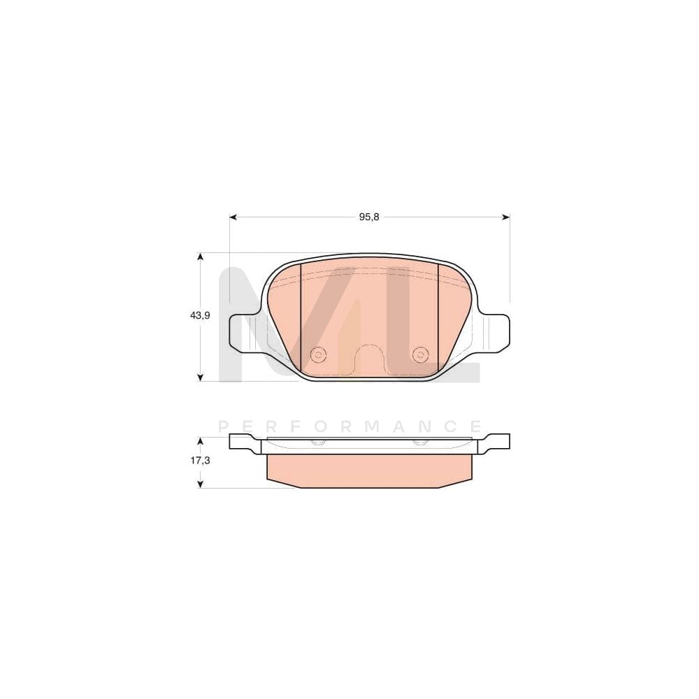 TRW Gdb1646 Brake Pad Set Not Prepared For Wear Indicator, With Brake Caliper Screws, With Accessories | ML Performance Car Parts