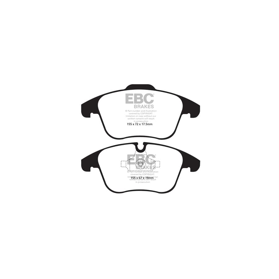 EBC PD11KF1227 Citroen Peugeot Greenstuff Front Brake Pad & GD Disc Kit - ATE Caliper (Inc. C5 & 508) 2 | ML Performance UK Car Parts