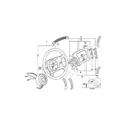 Genuine BMW 61318363655 E39 E38 Radio Switch (Inc. 525td, 728i & 735i) | ML Performance UK Car Parts