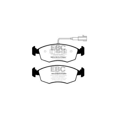EBC DP22141 Fiat Greenstuff Front Brake Pads - TRW Caliper (Inc. 500, Punto, Punto Evo) 2 | ML Performance UK Car Parts