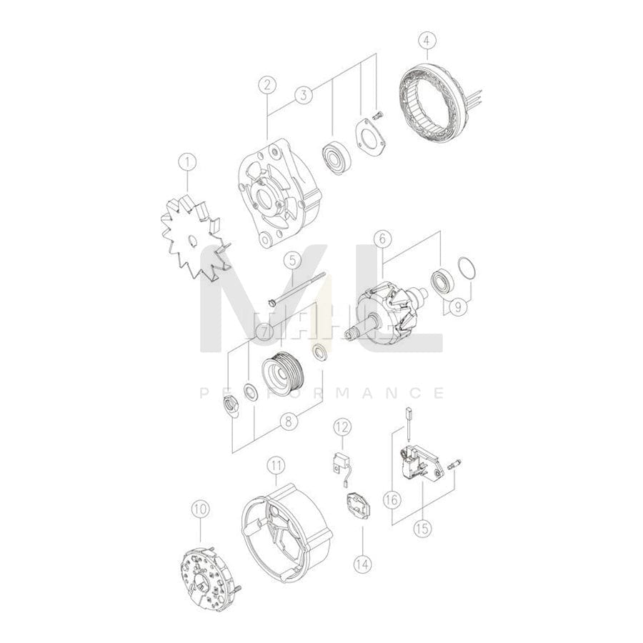 MAHLE ORIGINAL MG 268 Alternator 14V, 120A | ML Performance Car Parts