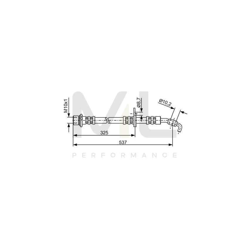 BOSCH 1 987 476 782 Brake Hose 530mm, M10x1 | ML Performance Car Parts