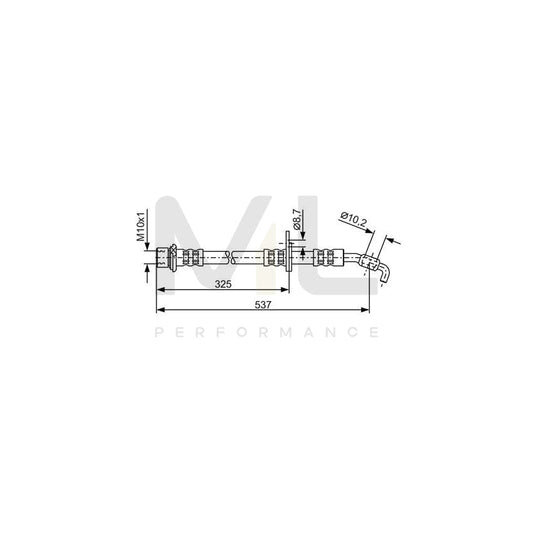 BOSCH 1 987 476 782 Brake Hose 530mm, M10x1 | ML Performance Car Parts