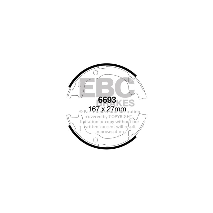 EBC 6693 Hyundai Kia Rear Brake Shoes 1 | ML Performance UK Car Parts