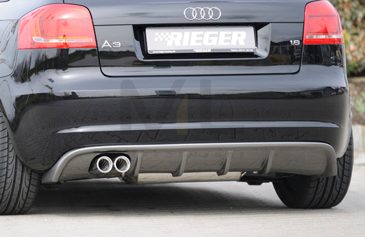 Rieger 00099128 Audi 8P A3 Rear Diffuser 1 | ML Performance UK Car Parts