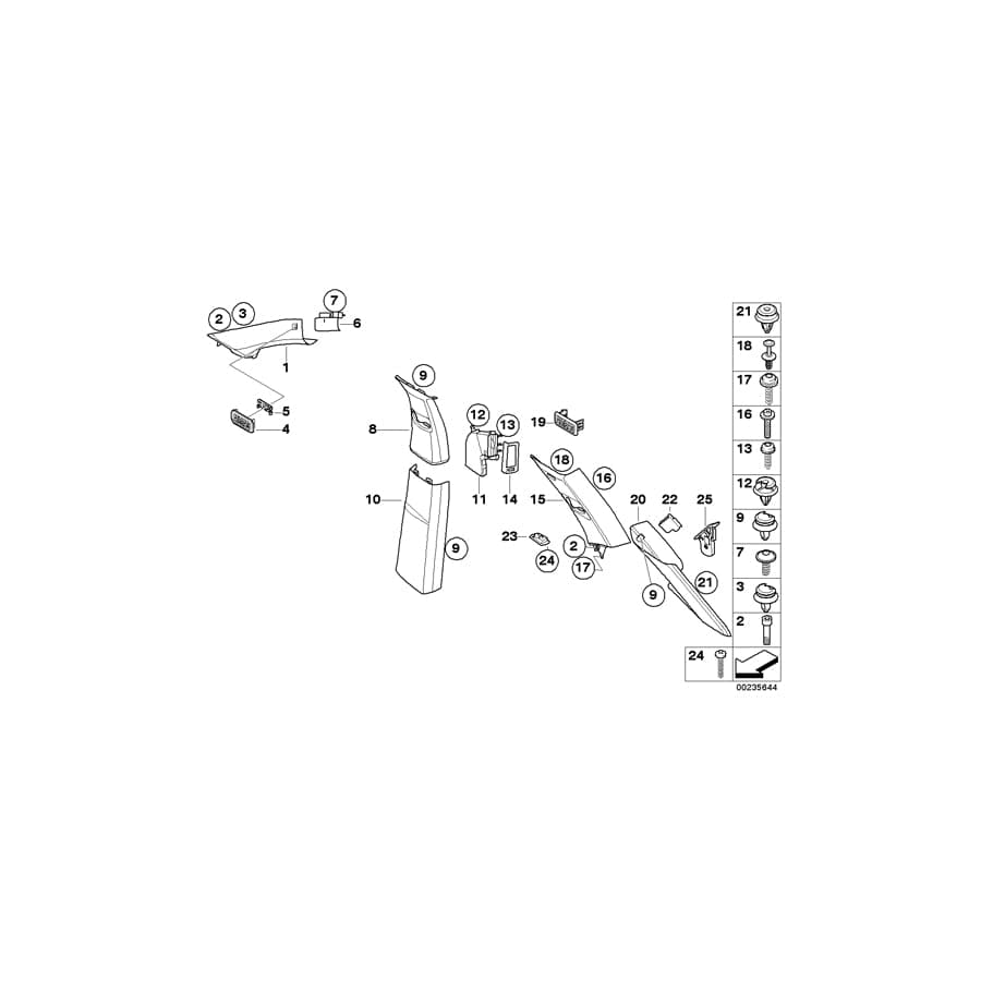 Genuine BMW 51436970441 E70 E70 Cover, Column D, Left BEIGE (Inc. X5 30dX, X5 4.8i & X5 3.0d) | ML Performance UK Car Parts