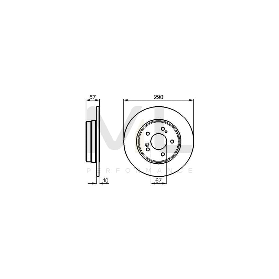 BOSCH 0 986 478 446 Brake Disc suitable for MERCEDES-BENZ SL Convertible (R129) Solid, Oiled | ML Performance Car Parts