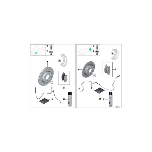 Genuine BMW Mini 34106863293 F56 F55 Repair Kit, Brake Pads Asbestos-Free (Inc. Cooper, Cooper S & Cooper ALL4) | ML Performance UK Car Parts