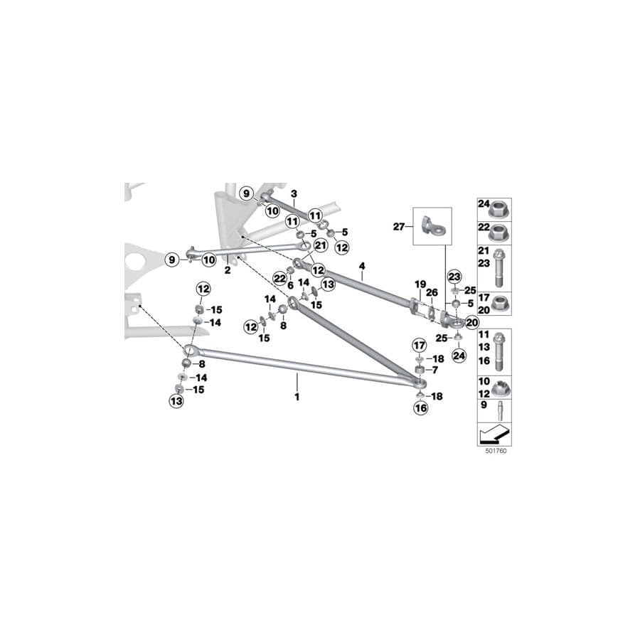 Genuine BMW 33308419868 Bush CHASSIS SIDE (Inc. M6 GT3) | ML Performance UK