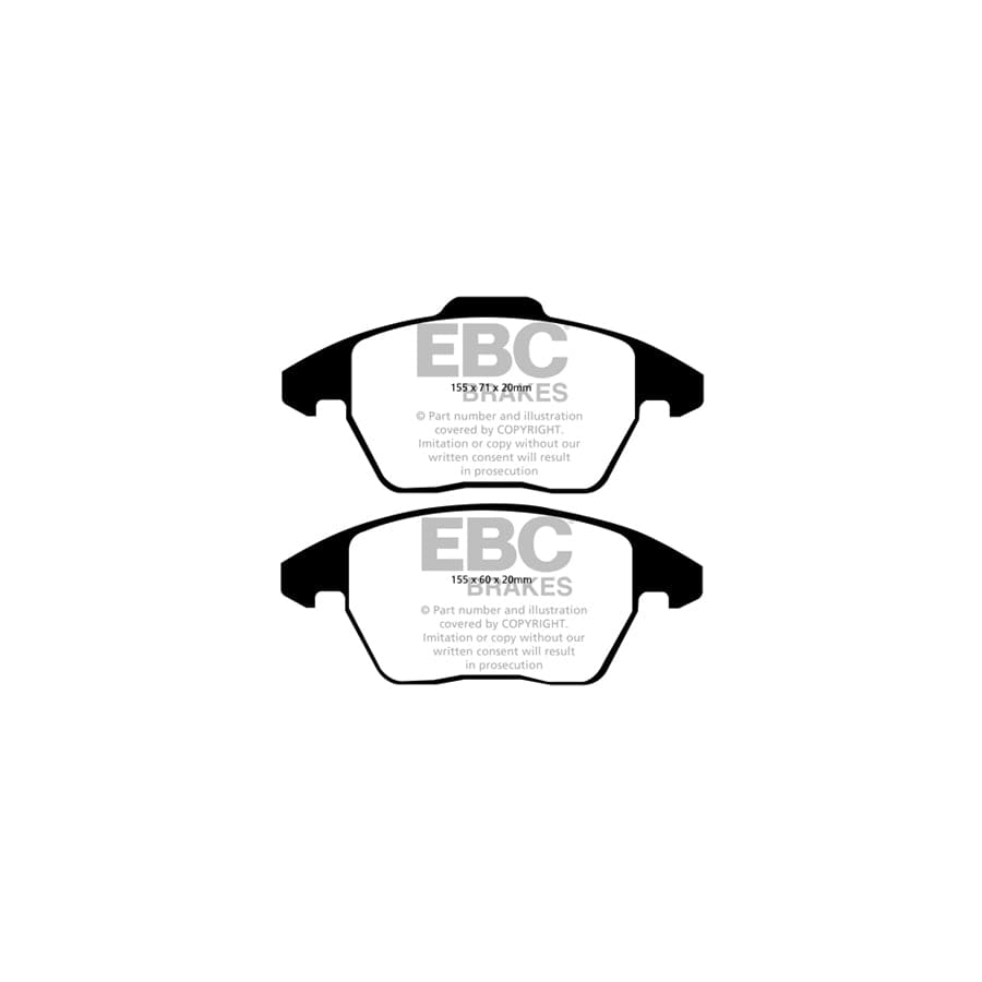 EBC PD11KF1236 Peugeot Greenstuff Front Brake Pad & GD Disc Kit - Girling/TRW/CBI/TRW/Bosch Caliper 2 | ML Performance UK Car Parts