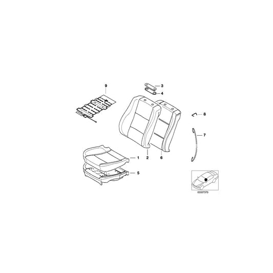 Genuine BMW 52108251087 E39 E38 Cover Backrest Cloth F4AT ANTHRAZIT (Inc. 525td, 728iL & 735iL) | ML Performance UK Car Parts