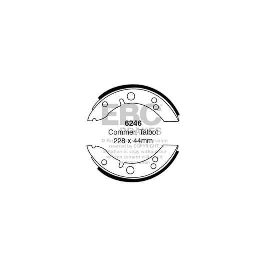 EBC 6246 Commer Dodge Hillman Singer Front/Rear Brake Shoes 1 | ML Performance UK Car Parts