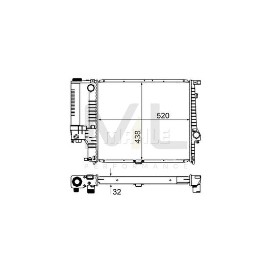 MAHLE ORIGINAL CR 280 000S Engine radiator for BMW 5 Series Brazed cooling fins, Manual Transmission | ML Performance Car Parts