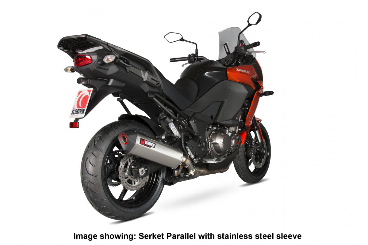 Scorpion RKA112CEO Kawasaki Serket Parallel Slip-On - Carbon Fibre Sleeve (Versys 1000 Tourer / Versys 1000 Grand Tourer) | ML Performance UK UK