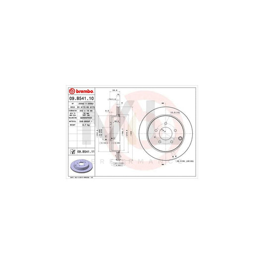 BREMBO COATED DISC LINE 09.B541.11 Brake Disc Internally Vented, Coated | ML Performance Car Parts