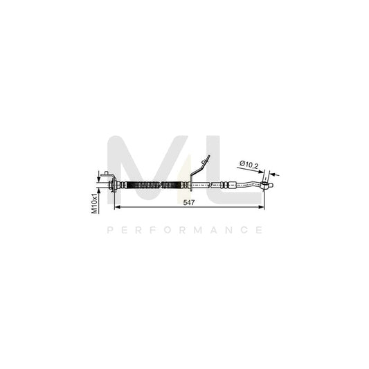 BOSCH 1 987 481 A56 Brake Hose for HYUNDAI ix20 (JC) 547mm, M10x1 | ML Performance Car Parts