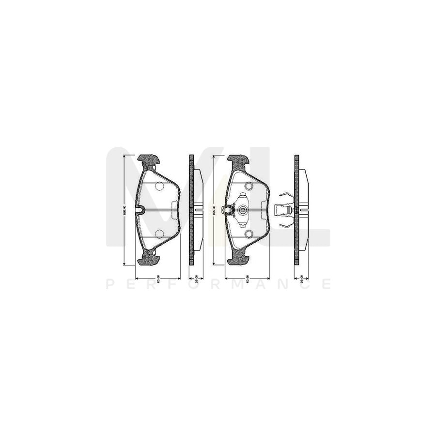 Bosch 0986Tb2153 Brake Pad Set Excl. Wear Warning Contact, With Accessories  | ML Performance Car Parts