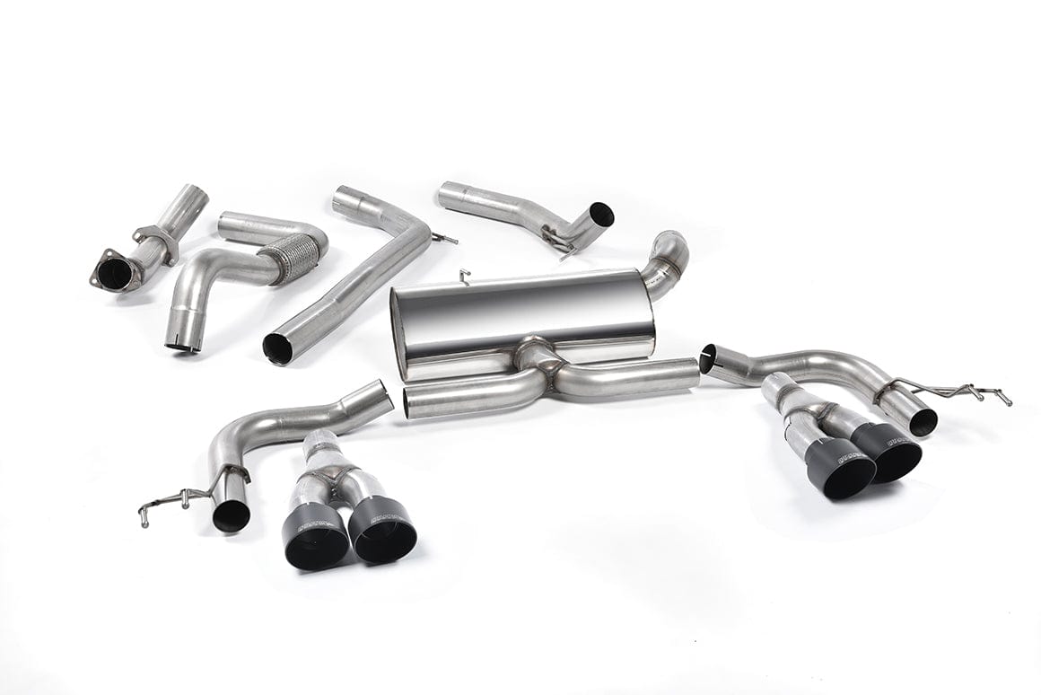 MillTek SSXHO215 Honda Civic Cat-Back Exhaust (Race) with Cerakote Black Tips