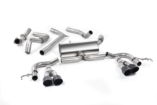 MillTek SSXHO215 Honda Civic Cat-Back Exhaust (Race) with Cerakote Black Tips