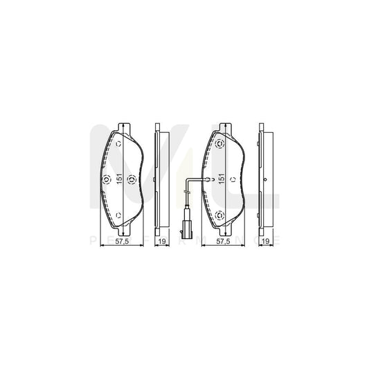 Bosch 0986Tb3155 Brake Pad Set Incl. Wear Warning Contact, With Integrated Wear Sensor  | ML Performance Car Parts