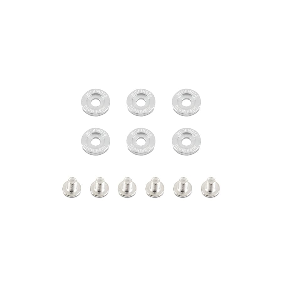 Mishimoto MMFW-SM-6SL Small Fender Washer Kit (6pcs) - Silver