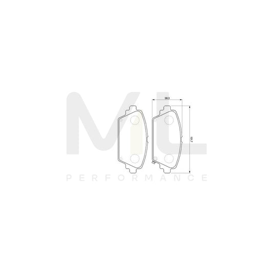 Bosch 0986424663 Brake Pad Set For Honda Accord With Acoustic Wear Warning, With Anti-Squeak Plate BP379 | ML Performance Car Parts