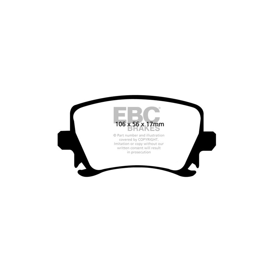 EBC PD02KR399 VW Redstuff Rear Brake Pad & Plain Disc Kit - TRW Caliper 2 | ML Performance UK Car Parts