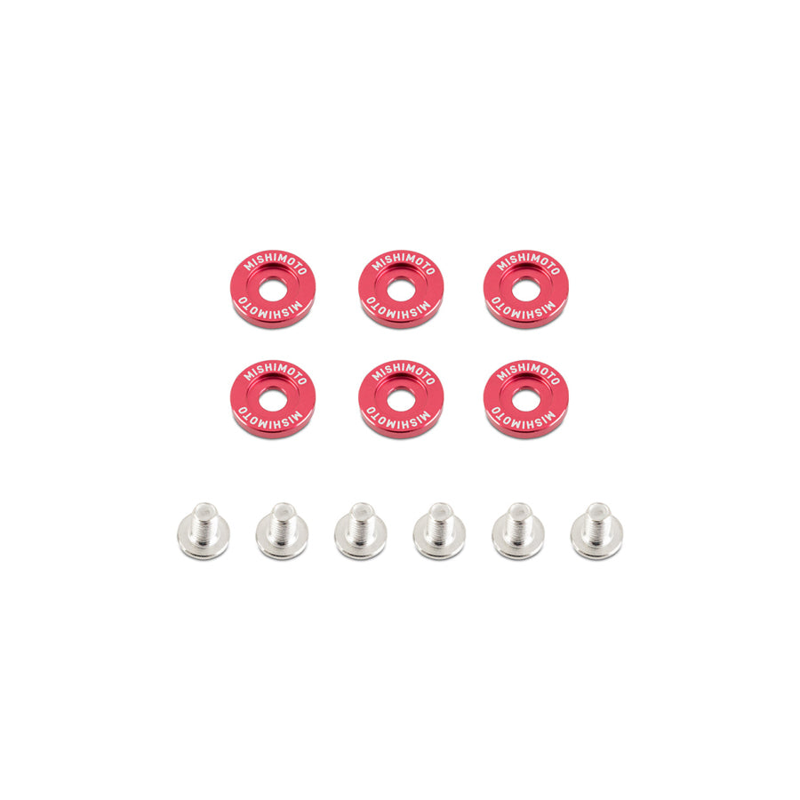 Mishimoto MMFW-SM-6RD Small Fender Washer Kit (6pcs) - Red