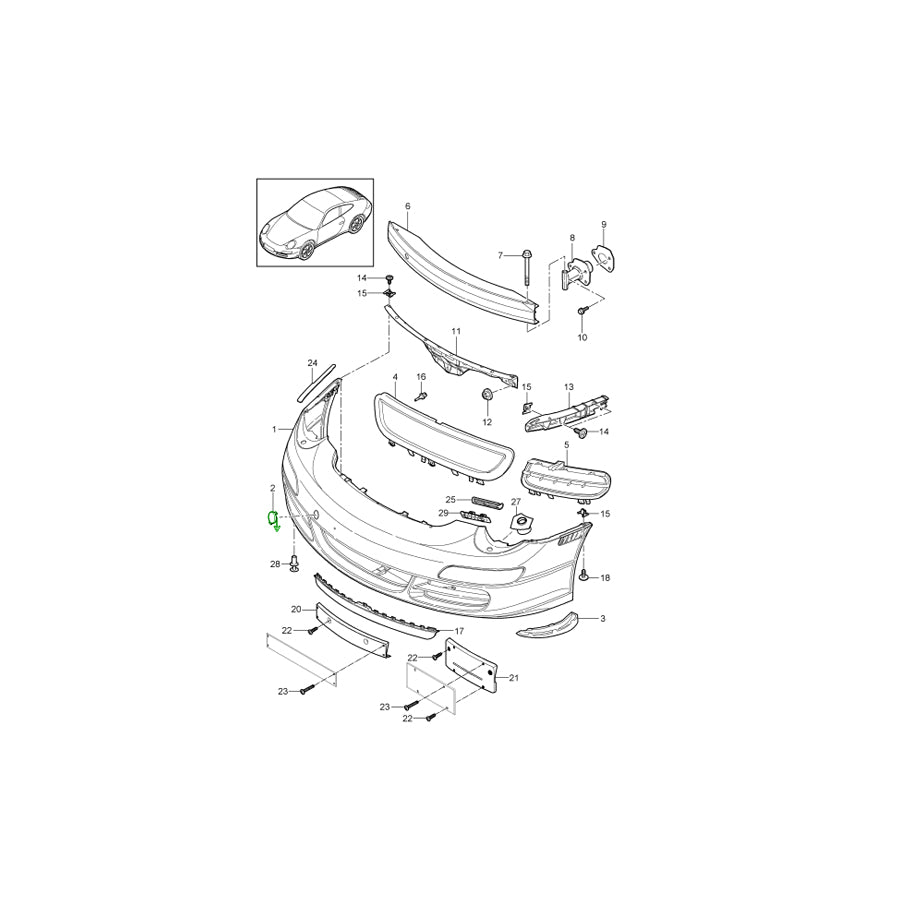 Genuine Porsche Front Bumper Tow Eye Cap Porsche 997 2 | ML Performance UK Car Parts