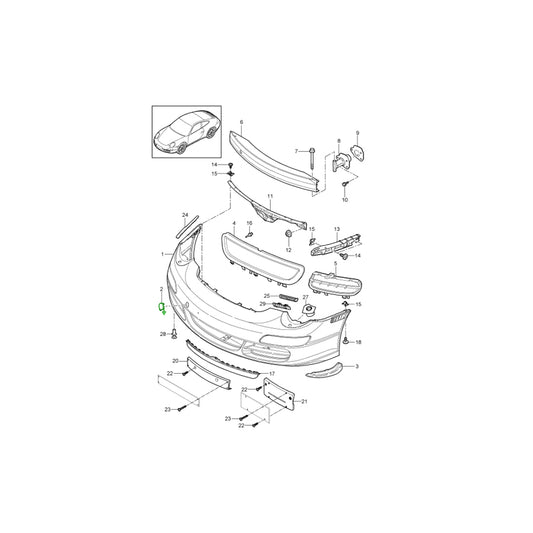 Genuine Porsche Front Bumper Tow Eye Cap Porsche 997 2 | ML Performance UK Car Parts