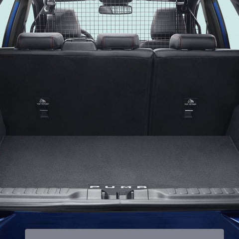 GENUINE FORD 2395437 PUMA REAR CARPET BOOT LINER LOAD COMPARTMENT MAT BLACK WITH LOGO & FOLD OUT FUNCTION 2019 - ONWARD | ML Performance UK