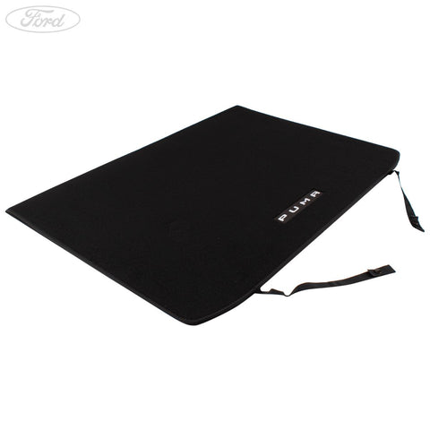 GENUINE FORD 2395437 PUMA REAR CARPET BOOT LINER LOAD COMPARTMENT MAT BLACK WITH LOGO & FOLD OUT FUNCTION 2019 - ONWARD | ML Performance UK