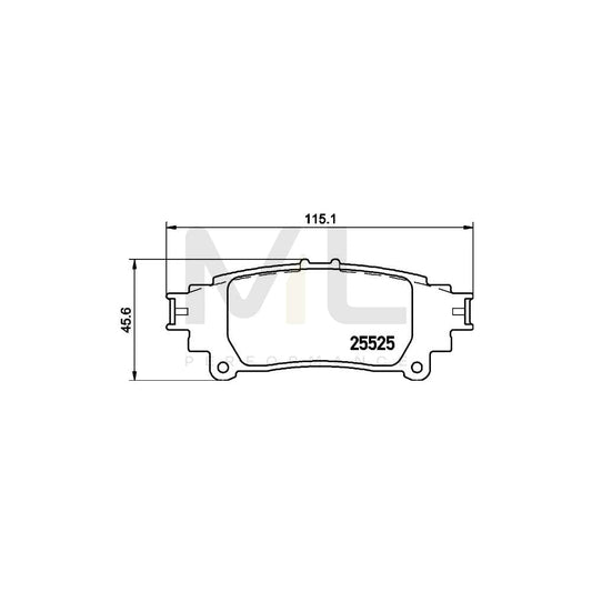 Hella 8DB 355 020-001 Brake Pad Set Not Prepared For Wear Indicator | ML Performance Car Parts