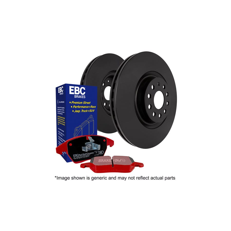 EBC PD02KF361 Mercedes-Benz R230 Redstuff Front Brake Pad & Plain Disc Kit - Brembo Caliper 1 | ML Performance UK Car Parts