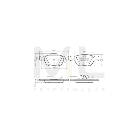 Bosch 0986Tb2446 Brake Pad Set Excl. Wear Warning Contact, With Accessories  | ML Performance Car Parts