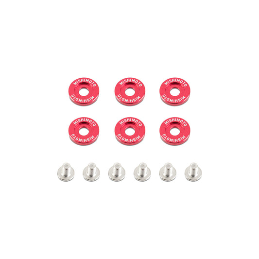 Mishimoto MMFW-LG-6RD Large Fender Washer Kit (6pcs) - Red