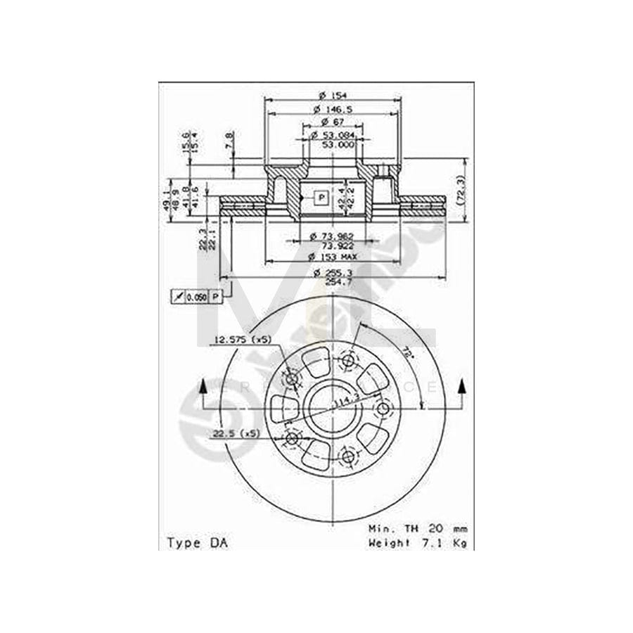 BREMBO 09.6851.10 Brake Disc for MAZDA 929 III Saloon (HC) Internally Vented | ML Performance Car Parts