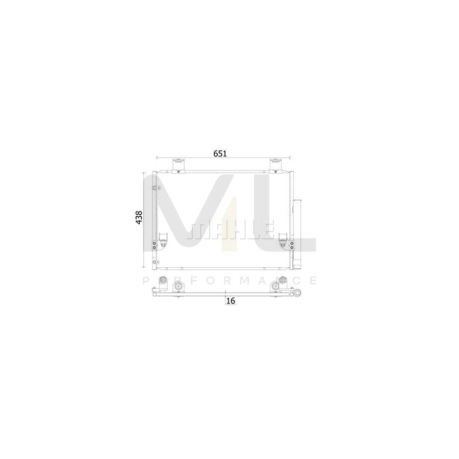 MAHLE ORIGINAL AC 929 000S Air conditioning condenser for TOYOTA Hilux VII Pickup with dryer | ML Performance Car Parts