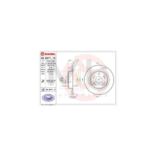 BREMBO 08.B271.10 Brake Disc Solid, with bolts/screws | ML Performance Car Parts