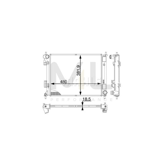 MAHLE ORIGINAL CR 1983 000P Engine radiator Brazed cooling fins, Manual Transmission | ML Performance Car Parts