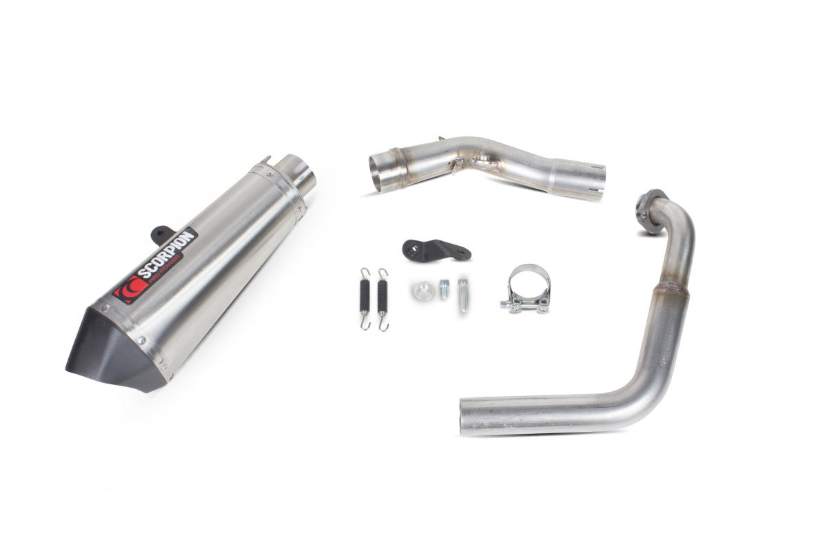 Scorpion RYA97SYSSEO Yamaha MT-125 Serket Taper Full System - Brushed Stainless Steel Sleeve | ML Performance UK UK