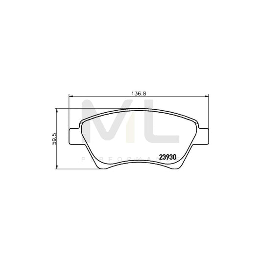 Hella 8DB 355 010-541 Brake Pad Set Not Prepared For Wear Indicator, With Brake Caliper Screws, With Accessories | ML Performance Car Parts