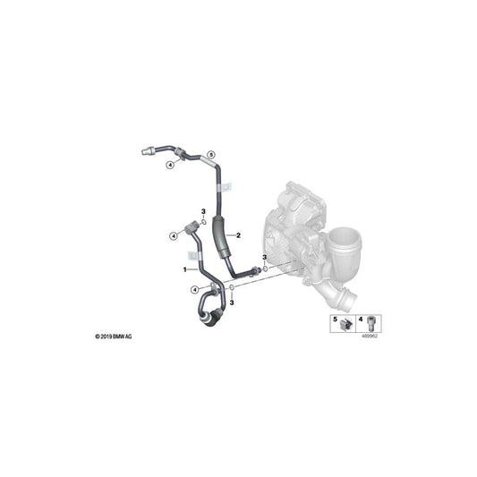 Genuine BMW 11538629959 F56 Line From Turbocharger-Cylinder Block (Inc. Cooper & Cooper ALL4) | ML Performance UK Car Parts