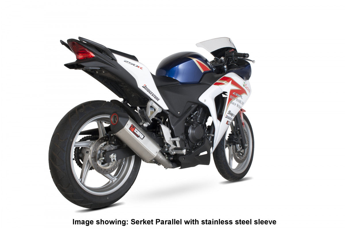 Scorpion RHA152TEO Honda CBR250 R Serket Parallel Slip-On - Titanium Sleeve | ML Performance UK UK