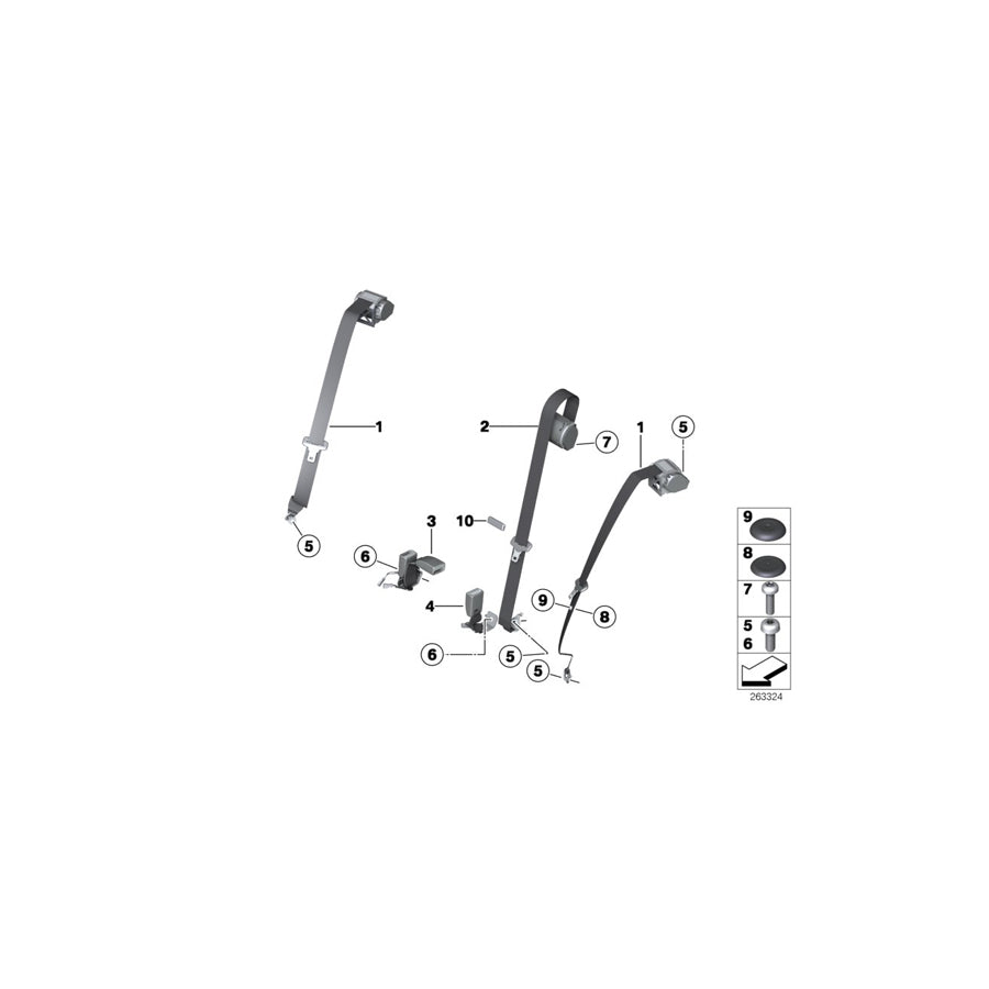 Genuine BMW 72117243309 F82 F36 F87 Top Belt, Rear Outside SCHWARZ (Inc. 120d, 325d & 340iX) | ML Performance UK