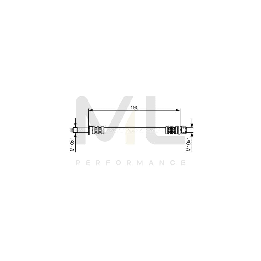 BOSCH 1 987 476 310 Brake Hose 190mm | ML Performance Car Parts