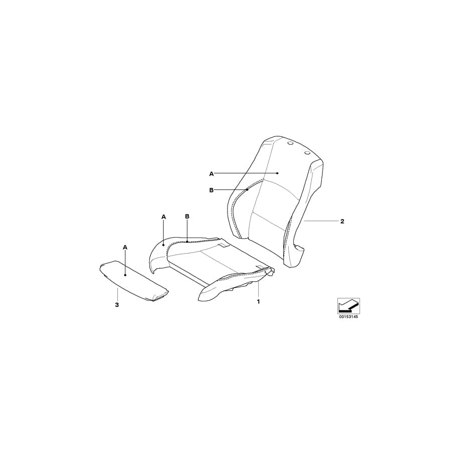 Genuine BMW 52107962320 E90 E91 Cover, Sports Seat, Leather INDIVIDUAL (Inc. 316i, 325d & 316d) | ML Performance UK Car Parts